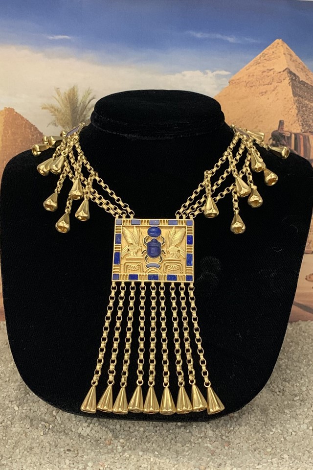 Single Row Gold Egyptian Coin Necklace at Bellydance.com